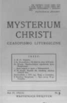 Mysterium Christi: czasopismo liturgiczne. 1932/3 R.4 nr9