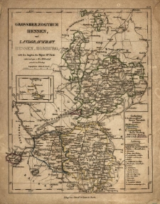 Grossherzogthum Hesen und Langrafschaft Hessen-Homburg nach den Angaben des [F. W.] Streit entw. u. gez. v. W. Möllendorf, gestoch. v. H. Herzberg