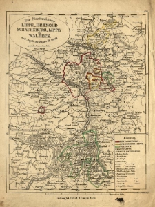 Fürstenthümer Lippe-Detmold, Schauenburg-Lippe und Waldeck nach Angabe des [Friedrich] W[illhelm] Streit gez. von [...] Arno Streit. Gestoch. von H. Herzberg