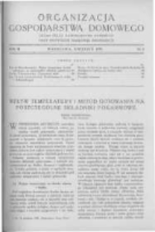 Organizacja Gospodarstwa Domowego: organ Sekcji Gospodarstwa Domowego przy Instytucie Naukowej Organizacji. 1929 R.3 nr4