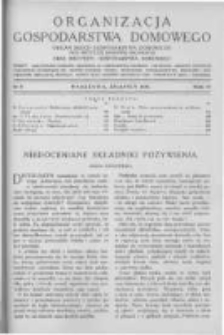 Organizacja Gospodarstwa Domowego: organ Sekcji Gospodarstwa Domowego przy Instytucie Naukowej Organizacji oraz Instytutu Gospodarstwa Domowego. 1930 R.4 nr8