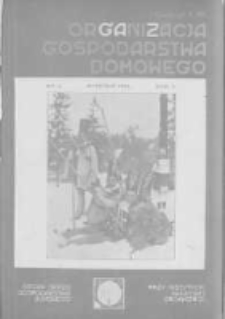 Organizacja Gospodarstwa Domowego: organ Sekcji Gospodarstwa Domowego przy Instytucie Naukowej Organizacji oraz Instytutu Gospodarstwa Domowego. 1931 R.5 nr1