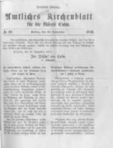 Amtliches Kirchenblatt für die Diöcese Culm. 1870.09.23 no.12
