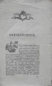 Obwieszczenie Augusta Sułkowskiego 1783.09.26