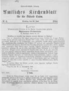 Amtliches Kirchenblatt für die Diöcese Culm. 1894.06.26 no.6