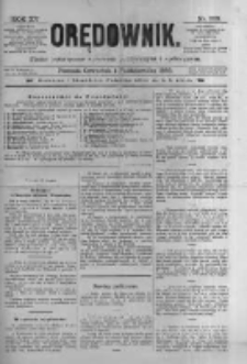 Orędownik: pismo poświęcone sprawom politycznym i spółecznym 1885.10.01 R.15 Nr223