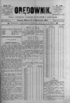 Orędownik: pismo poświęcone sprawom politycznym i spółecznym 1885.10.31 R.15 Nr249