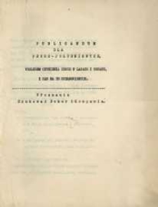 Publicandum dla Pruss-Południowych, względem czynienia szk&oacute;d w lasach i borach, i kar na to ustanowionych