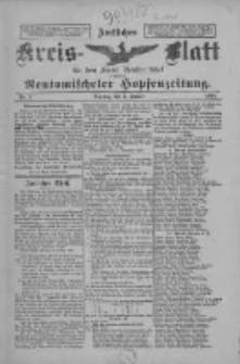 Amtliches Kreis-Blatt f&uuml;r den Kreis Neutomischel: zugleich Neutomischeler Hopfenzeitung 1898.01.04 Nr1