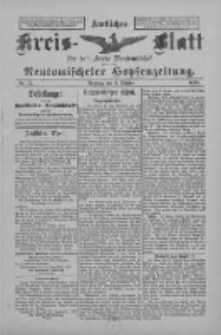 Amtliches Kreis-Blatt f&uuml;r den Kreis Neutomischel: zugleich Neutomischeler Hopfenzeitung 1898.10.04 Nr77
