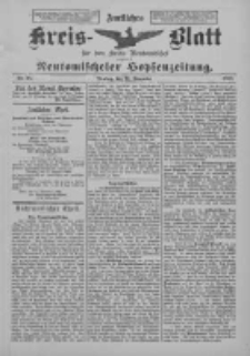 Amtliches Kreis-Blatt f&uuml;r den Kreis Neutomischel: zugleich Neutomischeler Hopfenzeitung 1899.11.21 Nr91