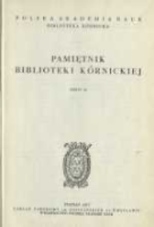 "Pamiętnik Biblioteki Kórnickiej". Spojrzenie wstecz i perspektywy. Pamiętnik Biblioteki Kórnickiej Z. 13.
