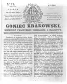Goniec Krakowski: dziennik polityczny, liberalny i naukowy. 1831.03.29 nr71