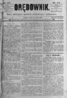 Orędownik: pismo poświęcone sprawom politycznym i spółecznym. 1889.05.18 R.19 nr114