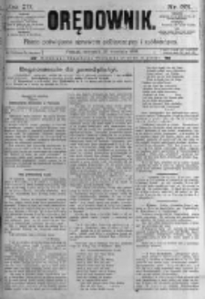 Orędownik: pismo poświęcone sprawom politycznym i spółecznym. 1889.09.26 R.19 nr221
