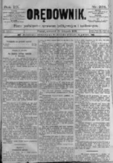 Orędownik: pismo poświęcone sprawom politycznym i spółecznym. 1889.11.28 R.19 nr274