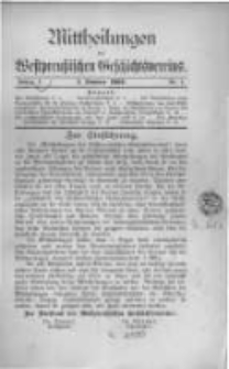 Mittheilungen des Westpreussischen Geschichtsvereins. 1902 Jahrg.1 nr1