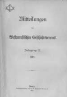 Mitteilungen des Westpreussischen Geschichtsvereins. 1918 Jahrg.17 nr4