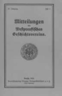 Mitteilungen des Westpreussischen Geschichtsvereins. 1932 Jahrg.31 nr3