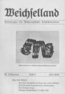 Weichselland. Mitteilungen des Westpreussischen Geschichtsvereins. 1940 Jahrg.39 heft 3