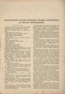 Sprawozdanie władz Polskiego Związku Łowieckiego na Walne Zgromadzenie