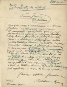 List Włodzimierza Korsaka do Redakcji Łowca Polskiego 1934