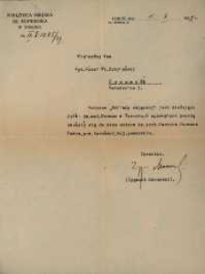 List Zygmunta Mocarskiego do Józefa Władysława Kobylańskiego