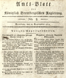 Amts-Blatt der Königlich Brombergischen Regierung. 1815.09.22 No.8