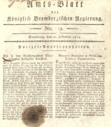 Amts-Blatt der Königlich Brombergischen Regierung. 1815.10.20 No.12