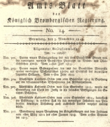 Amts-Blatt der Königlich Brombergischen Regierung. 1815.11.03 No.14