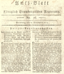 Amts-Blatt der K&ouml;niglich Brombergischen Regierung. 1815.11.17 No.16