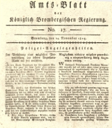 Amts-Blatt der Königlich Brombergischen Regierung. 1815.11.24 No.17