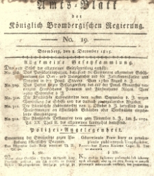 Amts-Blatt der Königlich Brombergischen Regierung. 1815.12.08 No.19