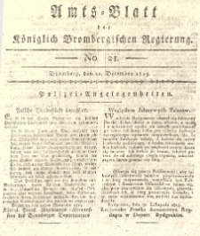 Amts-Blatt der Königlich Brombergischen Regierung. 1815.12.22 No.21