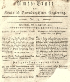 Amts-Blatt der Königlich Brombergischen Regierung. 1816.01.12 No.2
