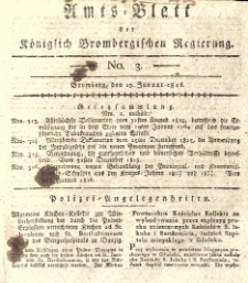 Amts-Blatt der Königlich Brombergischen Regierung. 1816.01.19 No.3