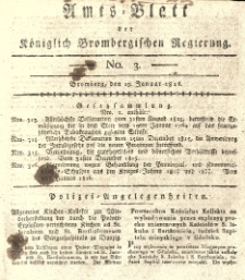 Amts-Blatt der Königlich Brombergischen Regierung. 1816.01.19 No.3