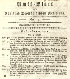 Amts-Blatt der Königlich Brombergischen Regierung. 1816.02.02 No.5