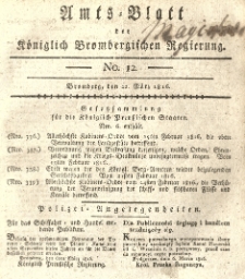 Amts-Blatt der Königlich Brombergischen Regierung. 1816.03.22 No.12