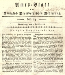Amts-Blatt der Königlich Brombergischen Regierung. 1816.04.05 No.14