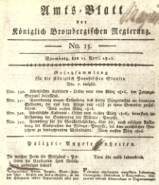 Amts-Blatt der Königlich Brombergischen Regierung. 1816.04.12 No.15