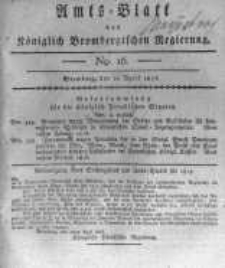 Amts-Blatt der Königlich Brombergischen Regierung. 1816.04.19 No.16