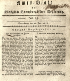 Amts-Blatt der Königlich Brombergischen Regierung. 1816.06.21 No.25