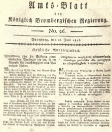 Amts-Blatt der Königlich Brombergischen Regierung. 1816.06.28 No.26