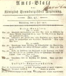 Amts-Blatt der Königlich Brombergischen Regierung. 1816.07.05 No.27
