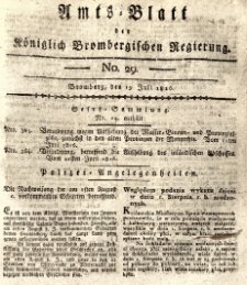 Amts-Blatt der Königlich Brombergischen Regierung. 1816.07.19 No.29