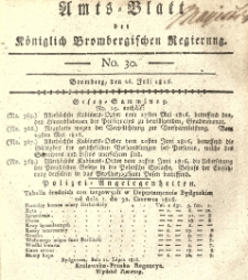 Amts-Blatt der Königlich Brombergischen Regierung. 1816.07.26 No.30