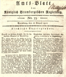 Amts-Blatt der Königlich Brombergischen Regierung. 1816.08.16 No.33