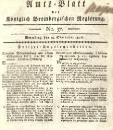 Amts-Blatt der Königlich Brombergischen Regierung. 1816.09.13 No.37
