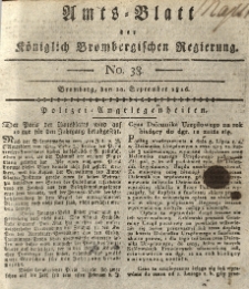 Amts-Blatt der Königlich Brombergischen Regierung. 1816.09.20 No.38